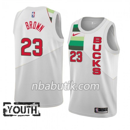 NBA Børn Trøje Milwaukee Bucks Sterling Brown 23 2018-19 Nike Hvid Swingman NBA Børn Trøje Milwaukee Bucks Sterling Brown 23 2018-19 Nike Hvid Swingman